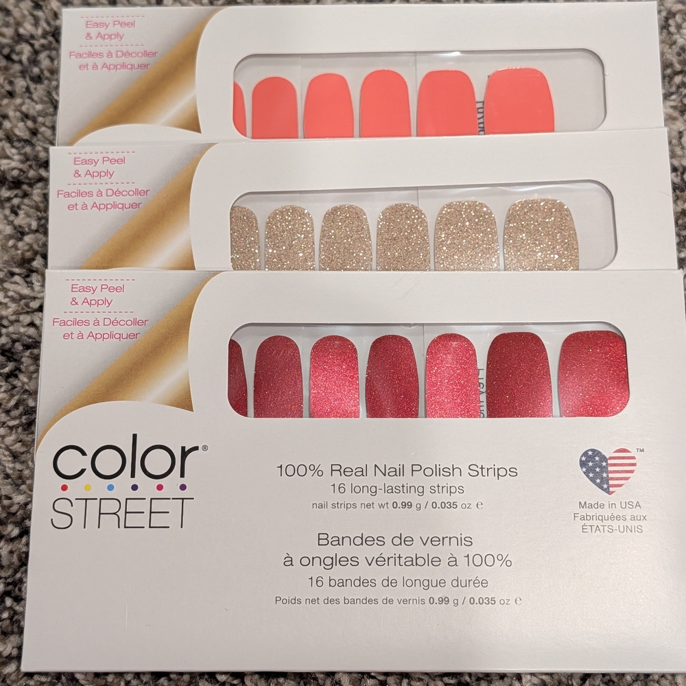 Color Street Caribbean Coral and Morganite Delight Nail Strips